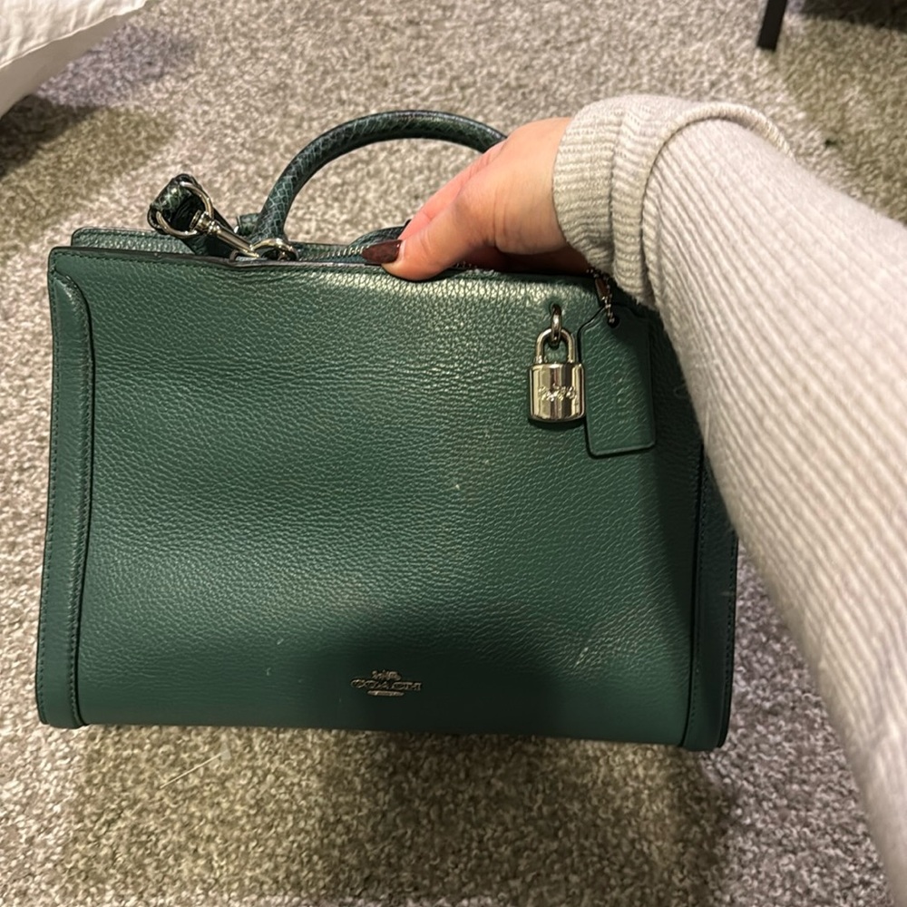 Coach purse with crocodile accents